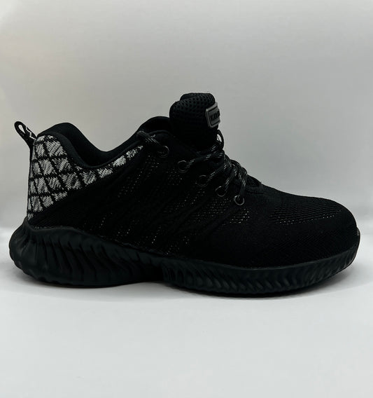 Sportlicher S3 Sicherheitsschuh in schwarzer Farbe mit grauen Akzenten