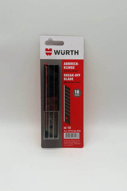 WÜRTH Abbrechklingen 10er Pack 18 mm in schwarz