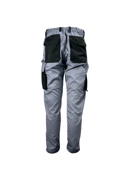 Rückansicht einer grauen Arbeitshose